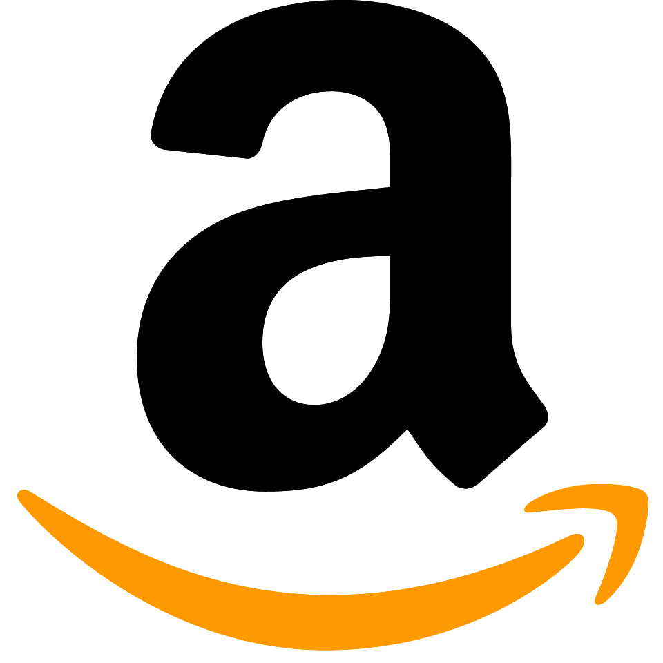 Amazon logo: an orange curved smile with arrow-like tip on a black background